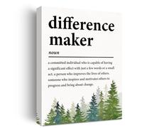 Difference Maker Gift Canvas Wall Art Thank You Gifts for Leader Boss Mom Mentor Coach Poster Difference Maker Definition Print Framed Artwork Office Decor 8"x10"
