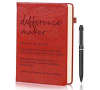 Difference Maker Notebook and Pen Gift Set,Thank Gift for Coworker Boss Mentor,Leaving Gift for Colleagues,Inspirational Leather Lined Notebook,A5 Size 200 Pages 100 GSM Thick Paper(Brown)