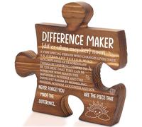 Difference Maker Puzzle Plaque Sign, Inspirational Desk Gift for Teacher Coworker Volunteer Employee Mentor, Appreciation Office Decor for Retirement, Graduation, End of Year, Thank You Keepsake TZ283