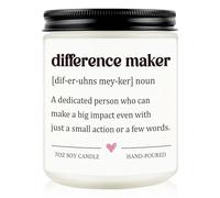 Difference Maker Thank You Gifts Soy Wax Candle - Hand-Poured Appreciation Gifts for Leaders, Teachers, Mentors, Inspirational Birthday Retirement Gift for Colleagues & Coaches
