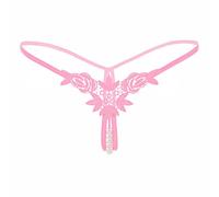 Difference U Women's micro Thongs Underwear Side Adjustable Bikini Panties Sexy Thong Lingerie (A-Pink)