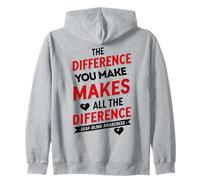 Difference You Make Makes All Difference Deaf Blind Warriors Zip Hoodie
