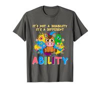 Different Ability Horse Autism Awareness Puzzle Inclusion T-Shirt, Men, Asphalt Grey, Large