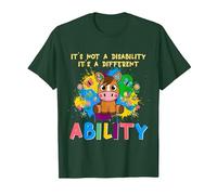Different Ability Horse Autism Awareness Puzzle Inclusion T-Shirt, Men, Dark Green, Large