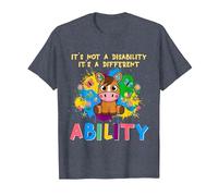 Different Ability Horse Autism Awareness Puzzle Inclusion T-Shirt, Men, Heather Blue, Large