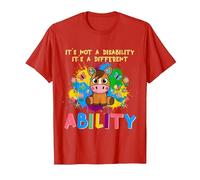 Different Ability Horse Autism Awareness Puzzle Inclusion T-Shirt, Men, Red, Large