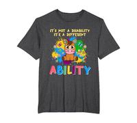 Different Ability Horse Autism Awareness Puzzle Inclusion T-Shirt, Men's Big and Tall, Dark Heather Grey, 6X Tall