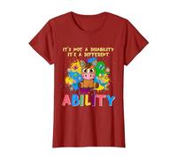Different Ability Horse Autism Awareness Puzzle Inclusion T-Shirt, Women, Cranberry Red, Large