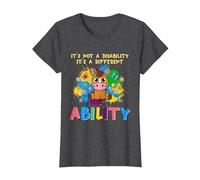 Different Ability Horse Autism Awareness Puzzle Inclusion T-Shirt, Women, Dark Heather Grey, Small