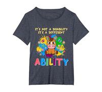 Different Ability Horse Autism Awareness Puzzle Inclusion T-Shirt, Women's Plus, Heather Blue, 3X