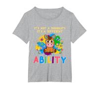 Different Ability Horse Autism Awareness Puzzle Inclusion T-Shirt, Women's Plus, Heather Grey, 1X