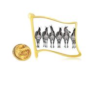 Different Action Pinto Animal Golden Metal Flag Lapel Pin Badge