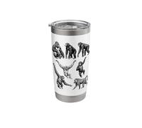 Different Apes Vintage Sketch Art Wildlife Monkey Retro Stainless Steel Insulated Tumbler