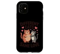 Different Cats Same Love Cute Feline Hugging Design Case for iPhone 11