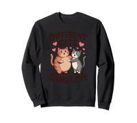 Different Cats Same Love Cute Feline Hugging Design Sweatshirt