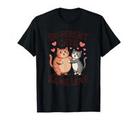 Different Cats Same Love Cute Feline Hugging Design T-Shirt