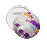 Different Colored Squares -Print Custom Round Enamel Pin - Alloy Metal Lapel Badge For Jacket, Bag, Gift Idea.