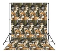 Different Colored Wolves Printed Photography Backdrop, Photo Booth Backdrop For Photoshoot With Rod Pocket For Studio, Family Photos, Video Recording & Event Decor - 5x7ft