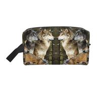 Different Colored Wolves Printed Travel Storage Pouch, Double Sided Large Bag for Clothes and Personal Accessories