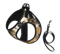 Different Colored Wolves Printing Dog Summer Harness With Leash Set,Adjustable And Reflective Step-In Puppy Pet Vest Harnesses