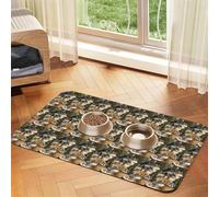 Different Colored Wolves Printing Feeding Mat For Dogs Cats Pet Absorbent Leather Tablecloth 23.62in*15.75in Cat Dog