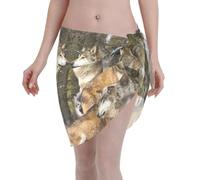 Different Colored Wolves Printing Women'S Summer Sarong Coverups Beach Wrap Sheer Bikini Wraps Cover Ups Suitable Beach Swiming