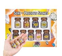 Different Crystals and Healing Stones,Different Wishing Bottle Healing Crystal Gemstones Bottle | Chip Stones Set Tumbled Home Decor for Meditation