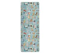 Different Dogs Yoga Mat Non Slip Natural Rubber Fitness Exercise Mat for Home Workout Gym Stretching Pilates Mats with Carrying Bag 71" x 26"