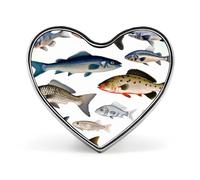 Different Fish Button Pin Design Your Own Personalized Pin Cute Button Badge Exquisite Heart Badge Fashion Brooch Metal Decorative Lapel Pins for Hat Clothes Backpack