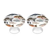 Different Fish Cabinet Knobs, 2-Pack Silver Stainless Steel Drawer Pulls with Screws, Elegant Hardware for Dressers, Kitchen,Cabinets & Desks