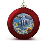 Different Fish Christmas Ball Ornament Shatterproof Hanging Ball Ornaments with String Decorative Christmas Baubles for Xmas Tree Home Wedding Holiday Party Decor Supply
