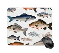 Different Fish Mouse Pad Square Mouse Mat Non-Slip Rubber Base Mousepad Wireless Mice Mat for Gaming, Office & Home, Waterproof Mouses Mats for Laptop/Desktop 25 * 30cm