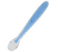 Different Gift Toddlers Spoon, Baby Tableware Rounded Edge Non-Slip Self Feeding for Home(Love Blue)