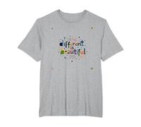 Different is Beautiful: Colorful Diversity Celebration T-Shirt, Men's Big and Tall, Heather Grey, 6X Tall