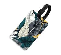 Different Leaves Luggage Tag Classic Personalized Repeated Luggage Tag Cute Unique Travel Essentials Identifiers for Women Men Baggage Backpack Handbag Suitcase, Black-style, One Size