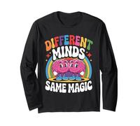 Different Minds Same Magic Neurodiversity Awareness Retro Long Sleeve T-Shirt