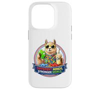 Different Minds Stronger World, Llama With Milkshake, ADHD Case for iPhone 14 Pro