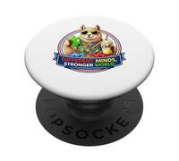 Different Minds Stronger World, Llama With Milkshake, ADHD PopSockets Adhesive PopGrip