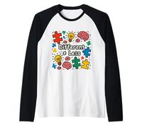 Different Not Less Positive Affirmation Puzzle Piece Design Raglan Baseball Tee