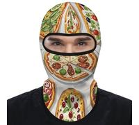Different Pizzas Balaclava Full Face Mask UV Sun Protection Face Cover Cooling Neck Gaiter Windproof Breathable Hood for Men Women Motorcycle Cycling Fishing Running White