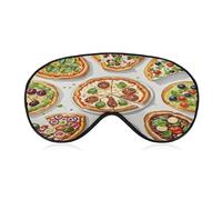 Different Pizzas Eye Mask Sleep Mask for Side Sleeper Women Men Pressure-Free & Light Block-Out Blindfold Soft Comfortable Eye Covers Breathable Blindfold Adjustable