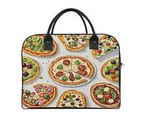 Different Pizzas Laptop Tote Bag Casual Travel Handbag Multi Pocket Shoulder Bags for Work Travel