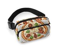 Different Pizzas Waist Bag Fashion Fanny Bag with Adjustable Strap for Outdoor Workout Cycling Unisex, white, 20x13cm, Waist Bag