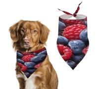 Different Raspberries Pet Scarf Adjustable Pet Accessories Triangular Scarf Washable Floral Print Puppy Bib Bandana Stylish Comfortable Cat Scarves for Holiday Scarfs