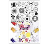 Different Shape Flower Star Heart Circle Sun Sentiment Greeting Words Always There for You Transparent Silicone Clear Rubber Stamp for Card Making DIY Scrapbooking Handmade Craft Photo Album Decor