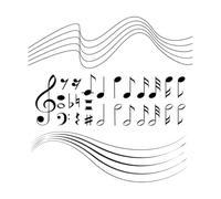 Different Symbols of Music Notes and line Paper Wall Decals Paster Paper 42x42.3cm Art Mural Painting Black