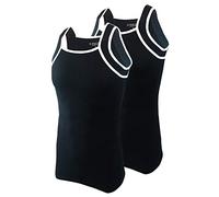 Different Touch Men's G-Unit Style Tank Tops Square Cut Muscle Rib A-Shirts, Pack of 2 - Black - XXL