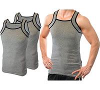 Different Touch Men's G-unit Style Tank Tops Square Cut Muscle Rib A-Shirts, Tank Top Men Clothing, Pack of 2 - grey - Medium