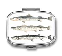 Different Types of Cod Pill Organizer 2 Compartments Small Pill Box for Pocket Purse Portable Travel Pill Case Metal Medicine Organizer Daily Pill Container for Vitamin Fish Oil Supplement