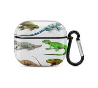 Different Types of Lizard Bluetooth Earbuds Case Cover Full Body Shockproof Protection Hard Case Support Wireless Charging with Keychain Personalized Gift for AirPods 3